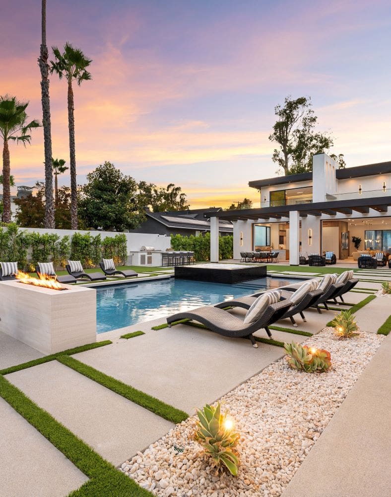 outdoor pool in gorgeous sunset setting in napa